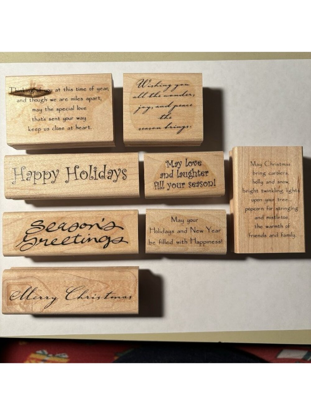 Rubber Stamp 8 Lot Set Christmas Holiday Season Greetings Wishes Stampin Up ?
